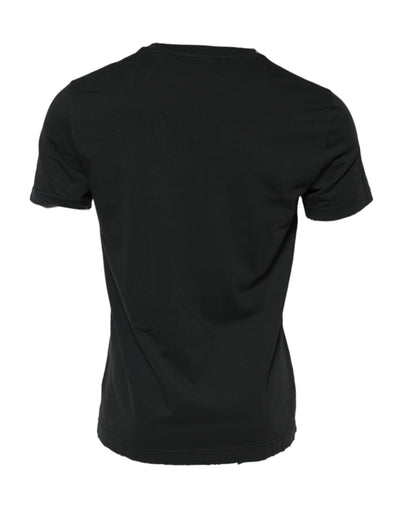 T-shirt ras du cou en coton noir Dolce &amp; Gabbana DG Crew Devotion