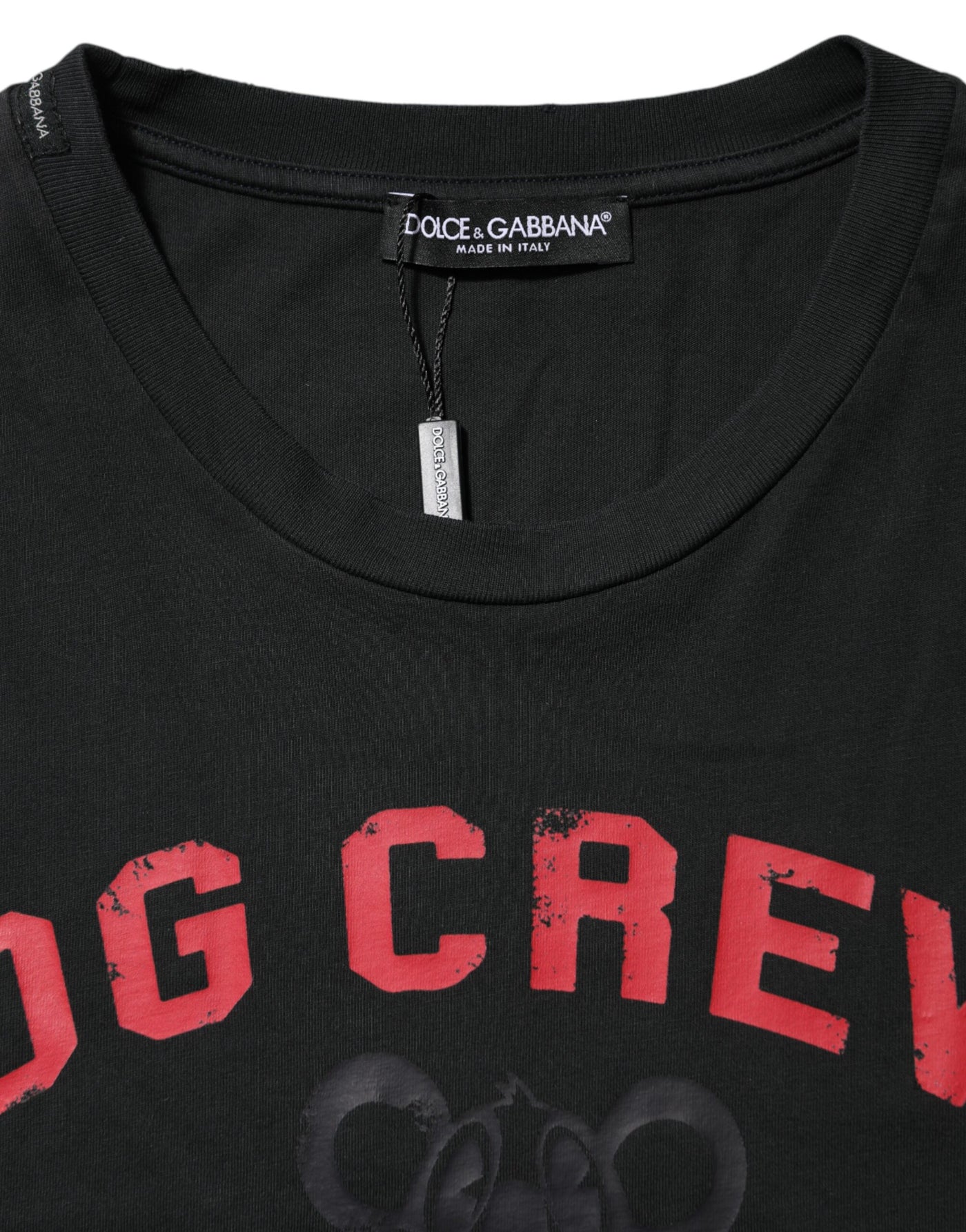T-shirt ras du cou en coton noir Dolce &amp; Gabbana DG Crew Devotion