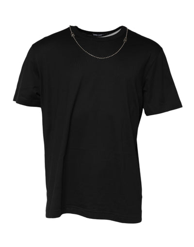 T-shirt ras du cou en coton noir Dolce &amp; Gabbana