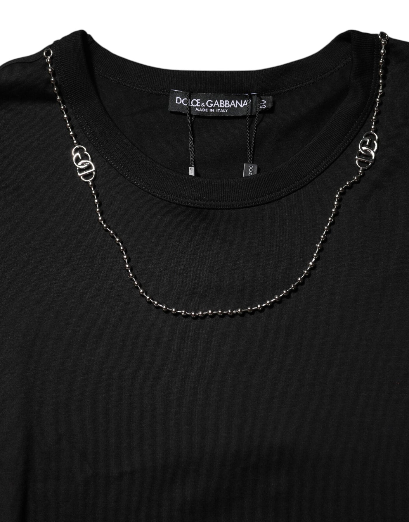 T-shirt ras du cou en coton noir Dolce &amp; Gabbana