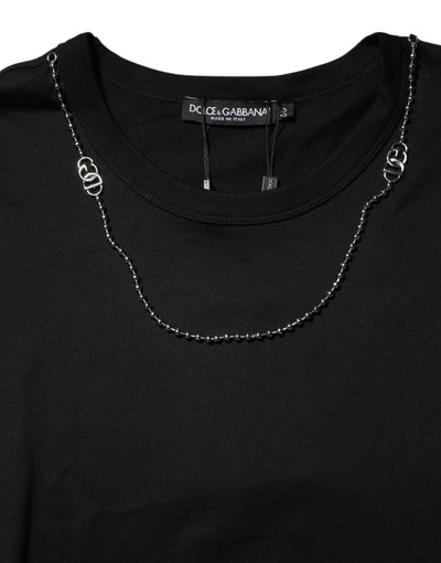 T-shirt ras du cou en coton noir Dolce &amp; Gabbana