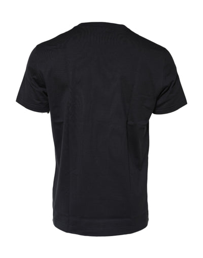 T-shirt ras du cou en coton noir Dolce &amp; Gabbana avec imprimé boussole DG