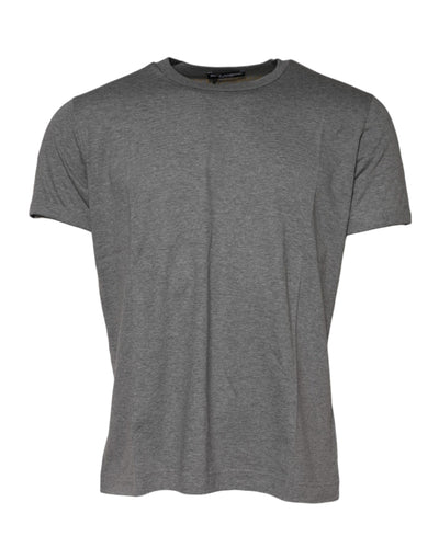 T-shirt ras du cou à manches courtes en coton gris Dolce &amp; Gabbana