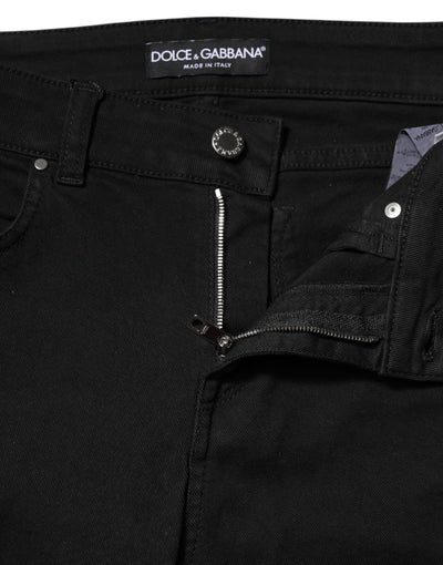 Dolce & Gabbana Black Cotton Skinny Mid Waist Denim Jeans