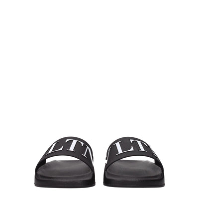 Sandales chaussons en coton noir Valentino Garavani