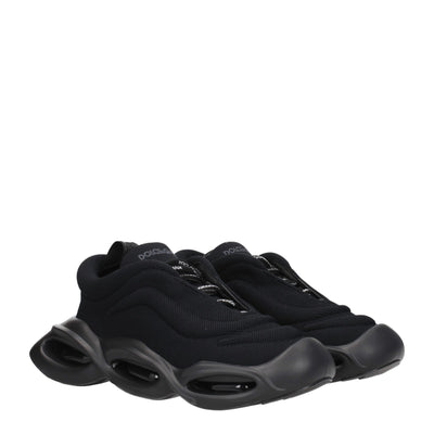 Dolce &amp; Gabbana Zwarte Stoffen Dikke Sneakers