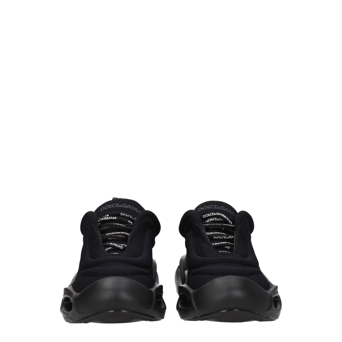 Dolce &amp; Gabbana Zwarte Stoffen Dikke Sneakers