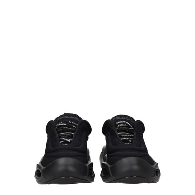Dolce &amp; Gabbana Zwarte Stoffen Dikke Sneakers