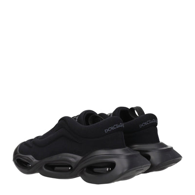 Dolce &amp; Gabbana Zwarte Stoffen Dikke Sneakers