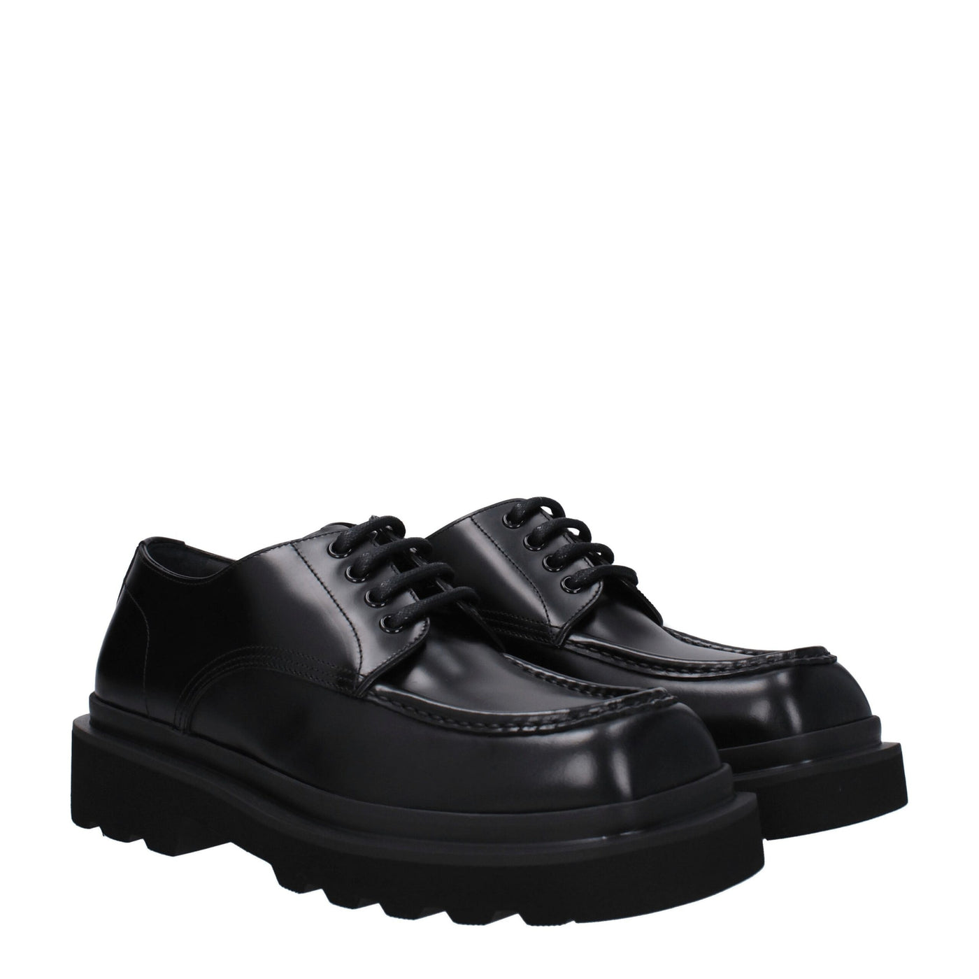 Dolce &amp; Gabbana Zwarte Leren Oxfords en Derbies
