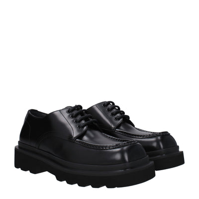 Dolce &amp; Gabbana Zwarte Leren Oxfords en Derbies