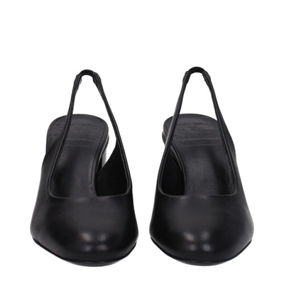 Max Mara Black Leather High Heel Pumps