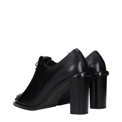 Max Mara Black Leather Lace-Up