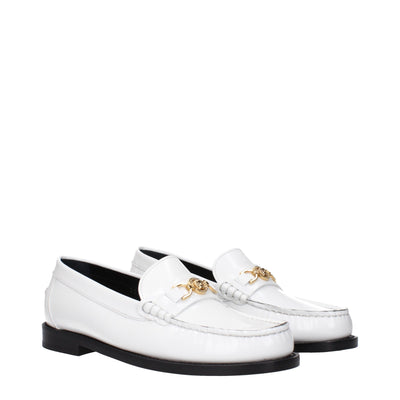 Mocassins à enfiler en cuir blanc Versace