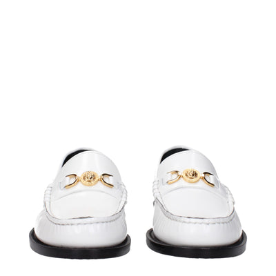 Mocassins à enfiler en cuir blanc Versace