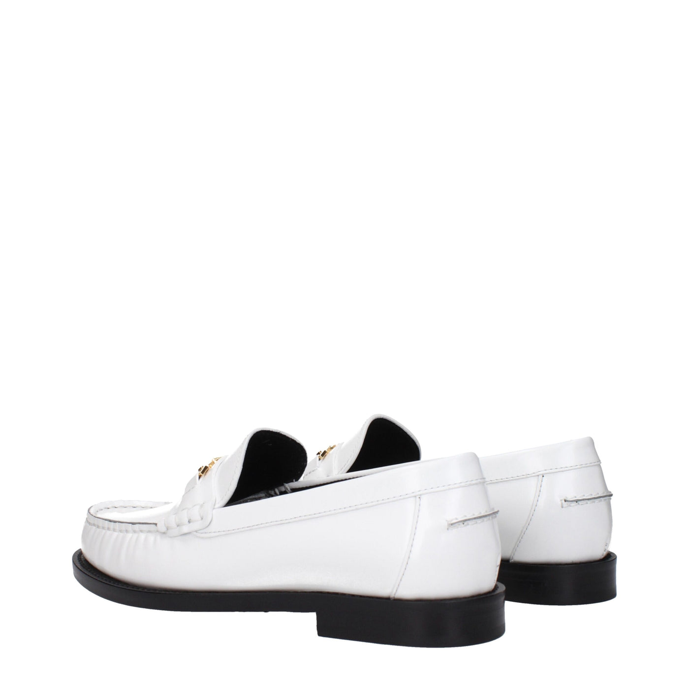 Mocassins à enfiler en cuir blanc Versace