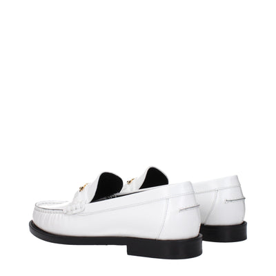 Mocassins à enfiler en cuir blanc Versace