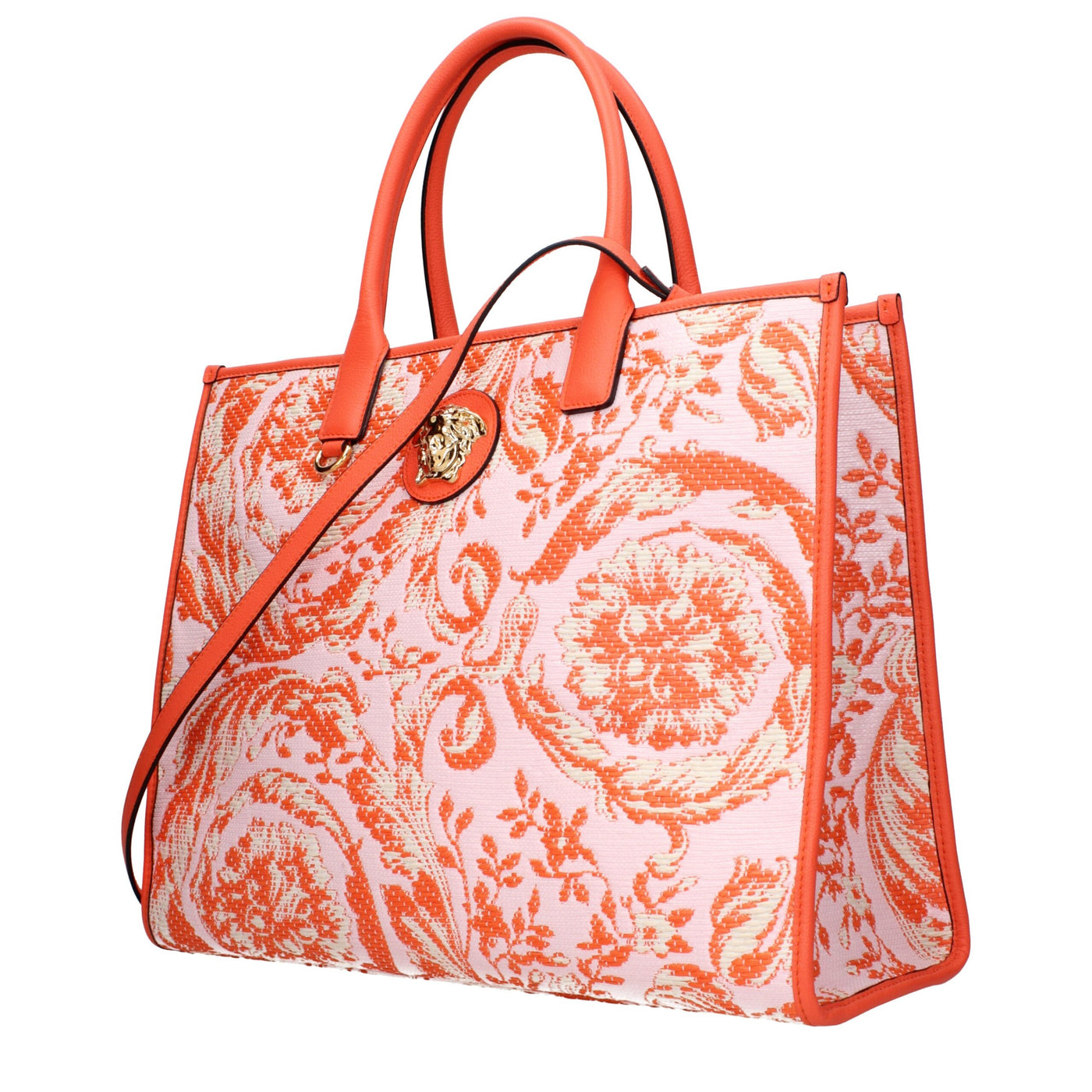 Versace oranje stoffen schoudertassen