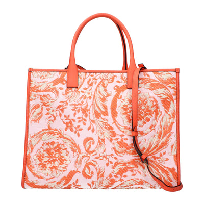 Versace oranje stoffen schoudertassen