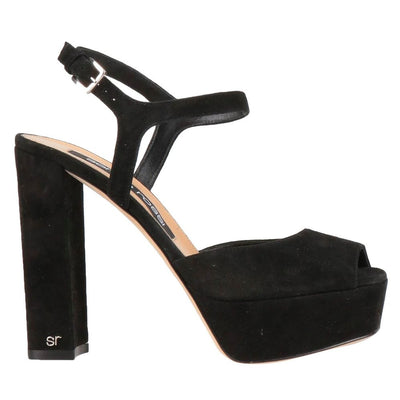 Sandale en velours noir Sergio Rossi