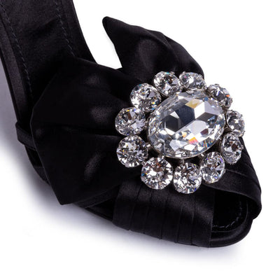 Sandale en cuir de chèvre noir Dolce &amp; Gabbana