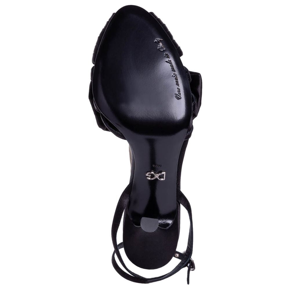 Sandale en cuir de chèvre noir Dolce &amp; Gabbana