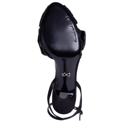 Sandale en cuir de chèvre noir Dolce &amp; Gabbana