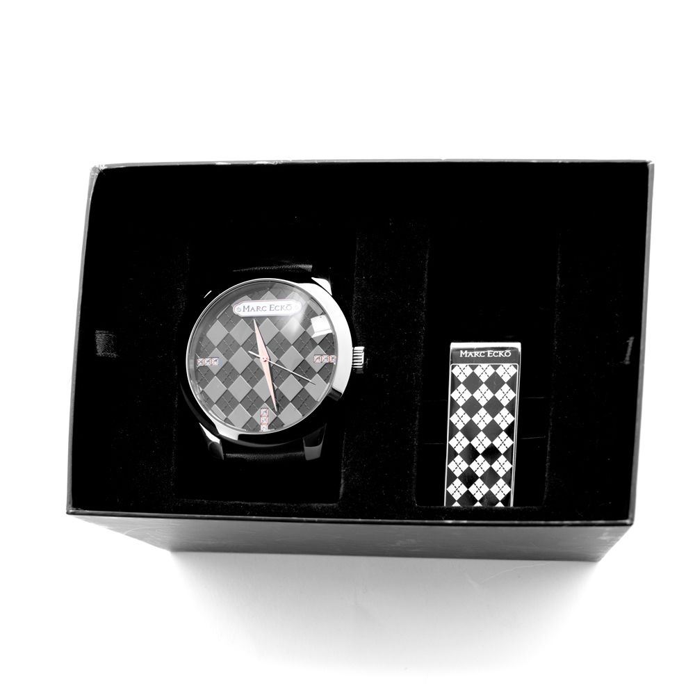 Marc Ecko Zwart Leren Horloge