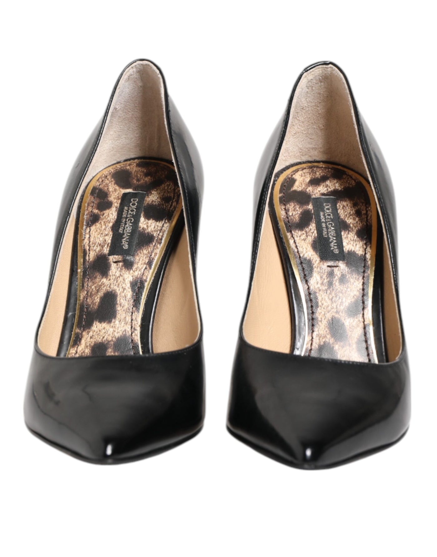 Dolce & Gabbana Black Calf Leather Stiletto Heels Pumps Shoes