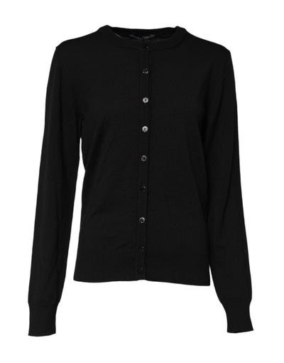 Dolce &amp; Gabbana Zwarte Wollen Gebreide Cardigan Trui