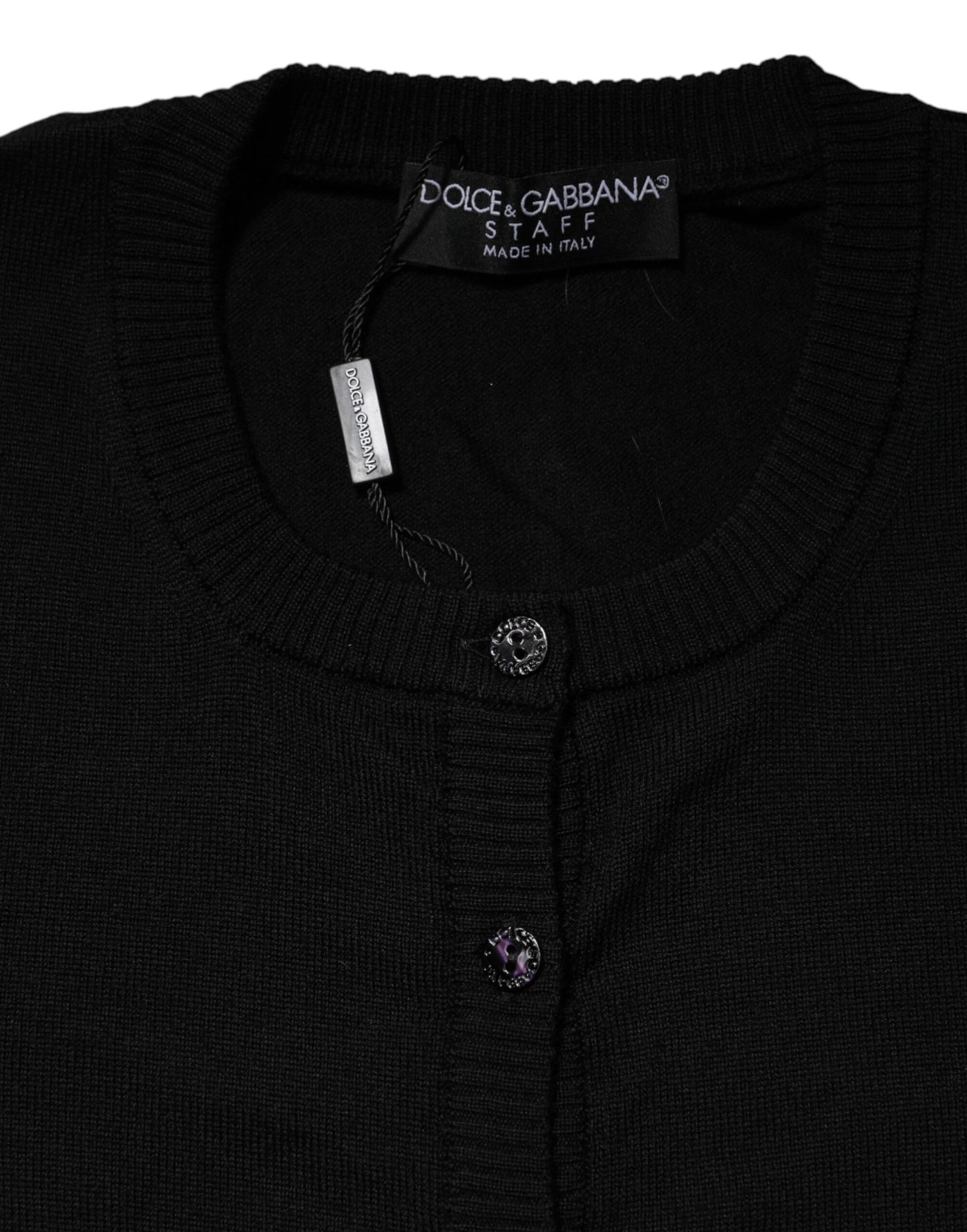Dolce &amp; Gabbana Zwarte Wollen Gebreide Cardigan Trui