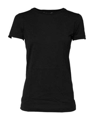 Dolce &amp; Gabbana Zwart T-shirt met korte mouwen en ronde hals