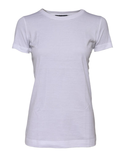 Dolce &amp; Gabbana Wit Katoenen T-shirt met Ronde Hals en Korte Mouwen