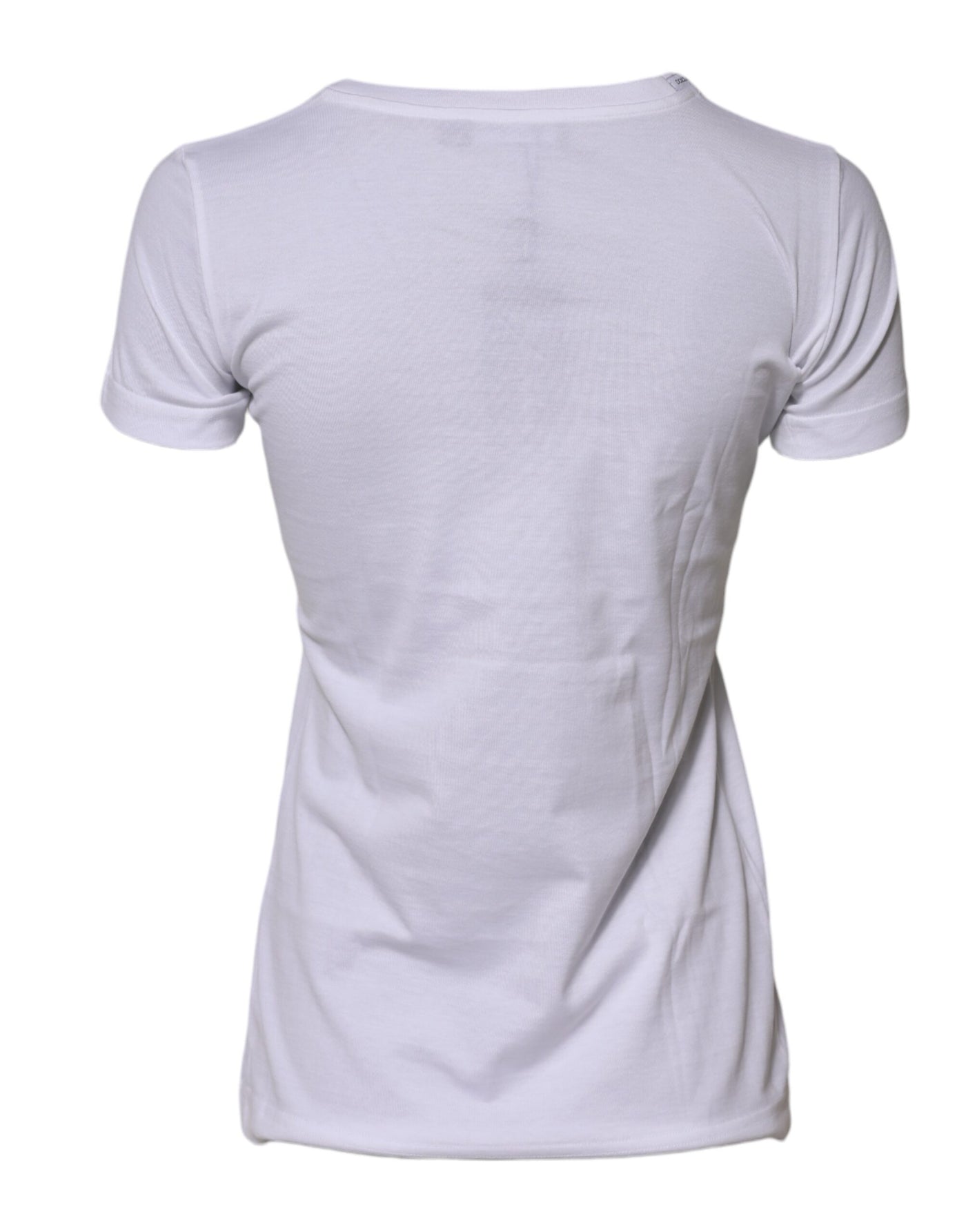 Dolce &amp; Gabbana Wit Katoenen T-shirt met Ronde Hals en Korte Mouwen