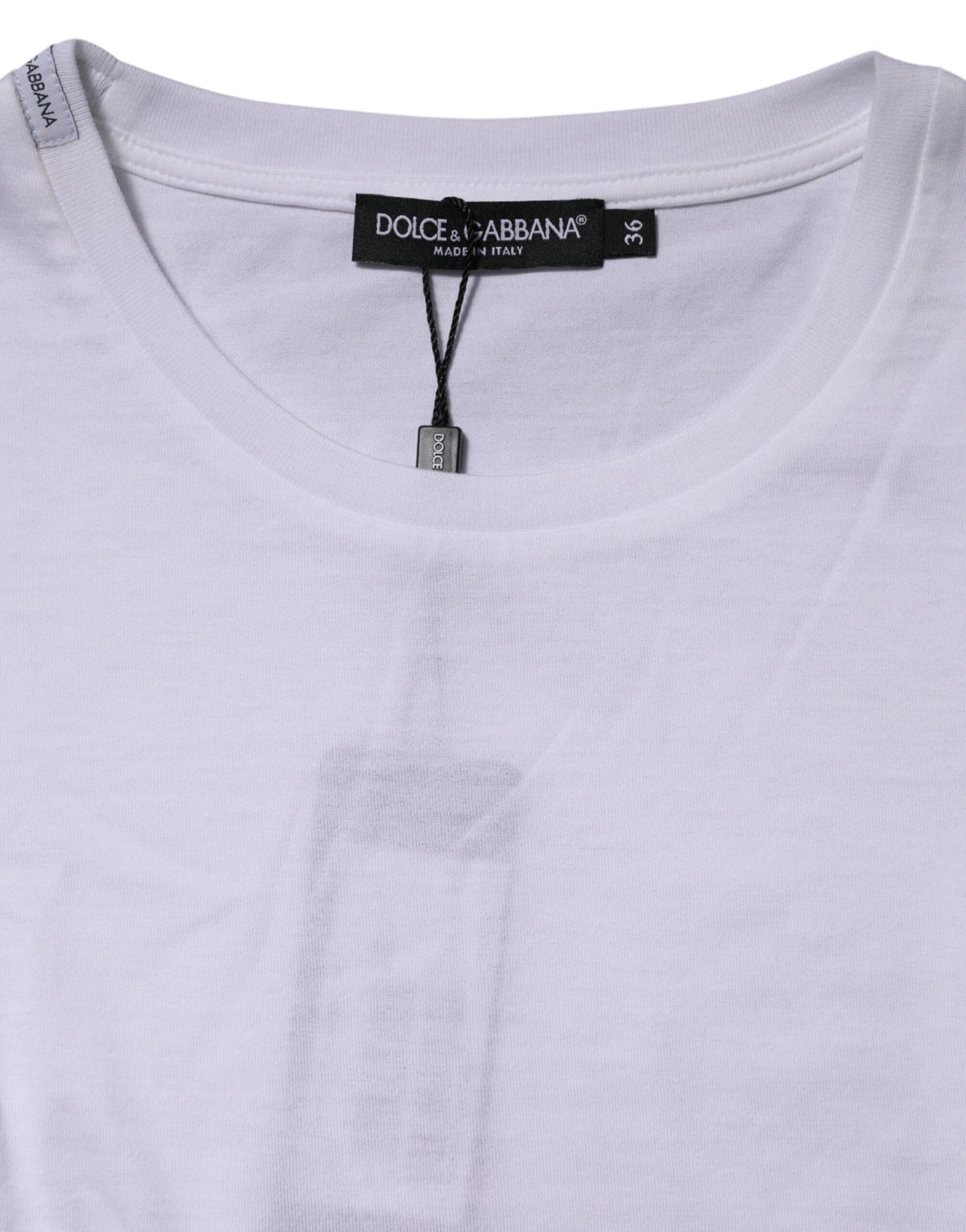 Dolce &amp; Gabbana Wit Katoenen T-shirt met Ronde Hals en Korte Mouwen