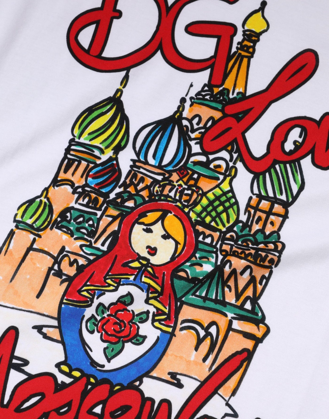 Dolce &amp; Gabbana wit DG Loves Moscow katoenen T-shirt met ronde hals