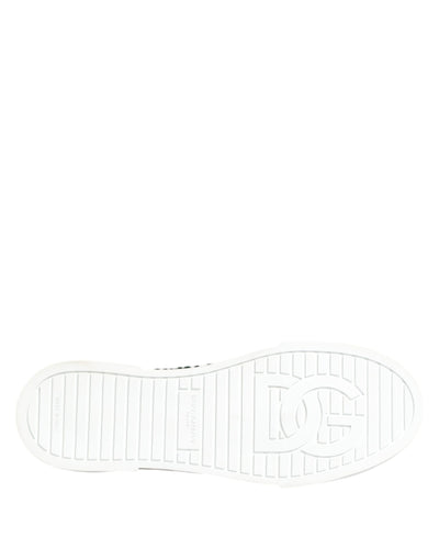 Dolce & Gabbana Green Portofino Crystal DG Logo Sneakers Shoes