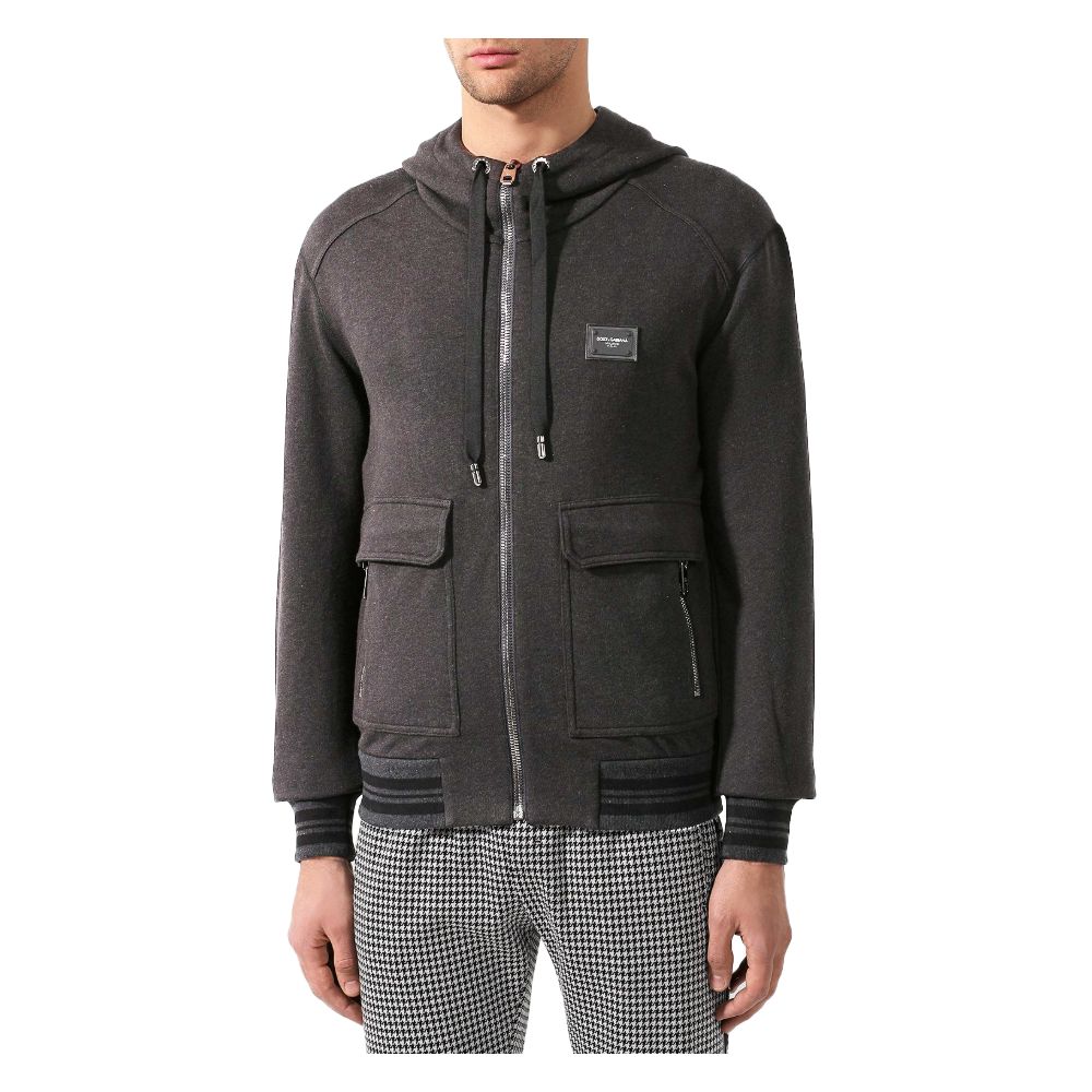 Pull en coton gris Dolce &amp; Gabbana