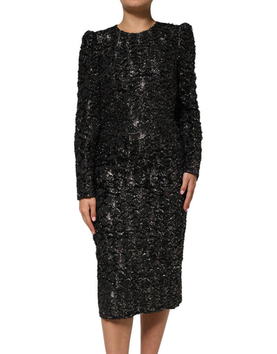 Dolce &amp; Gabbana Zwarte Pailletten Bouclé Tweed Schedejurk