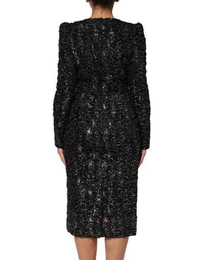 Dolce &amp; Gabbana Zwarte Pailletten Bouclé Tweed Schedejurk