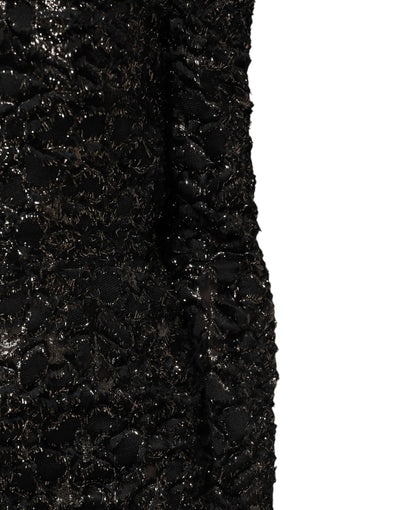 Dolce &amp; Gabbana Zwarte Pailletten Bouclé Tweed Schedejurk