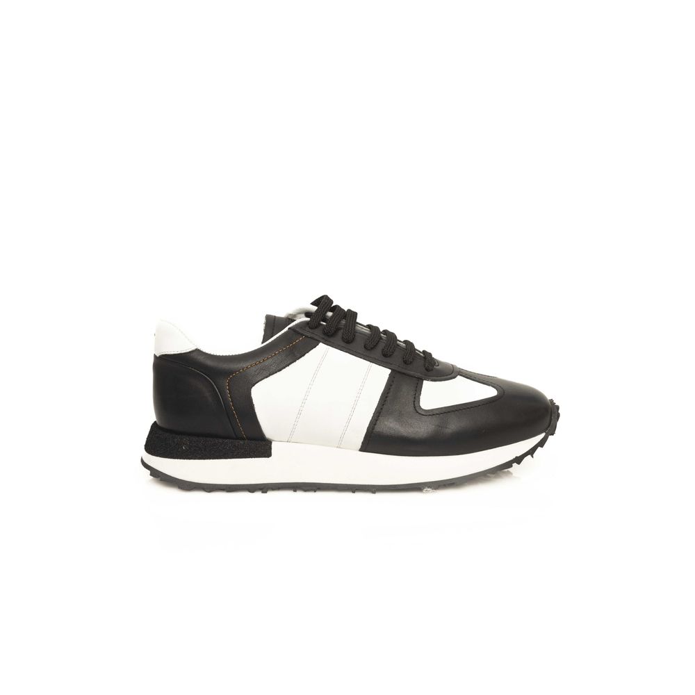 Cerruti 1881 Zwarte Kalfsleren Heren Sneaker