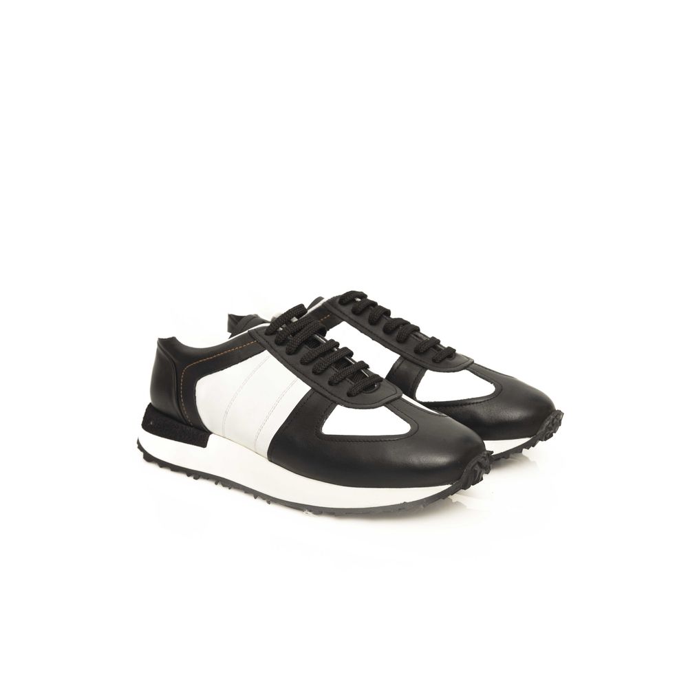 Cerruti 1881 Zwarte Kalfsleren Heren Sneaker