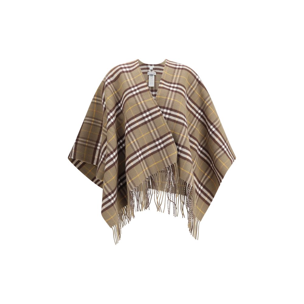 Burberry wollen en kasjmier geruite cape