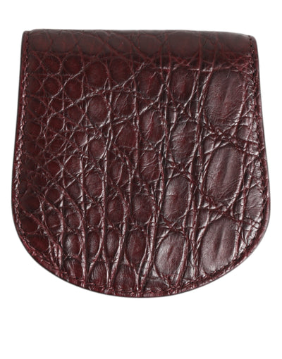 Dolce &amp; Gabbana Burgundy Exotic Skin Coin Condom Case Holder Pocket Wallet