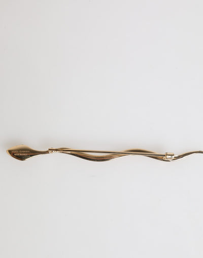 Dolce &amp; Gabbana Gouden Messing Rode Kristal Spilla Serpente Heren Broche Pin