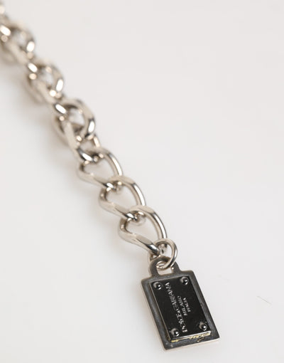 Bracelet Dolce &amp; Gabbana pour homme avec chaîne en argent et perles en laiton et fermoir mousqueton
