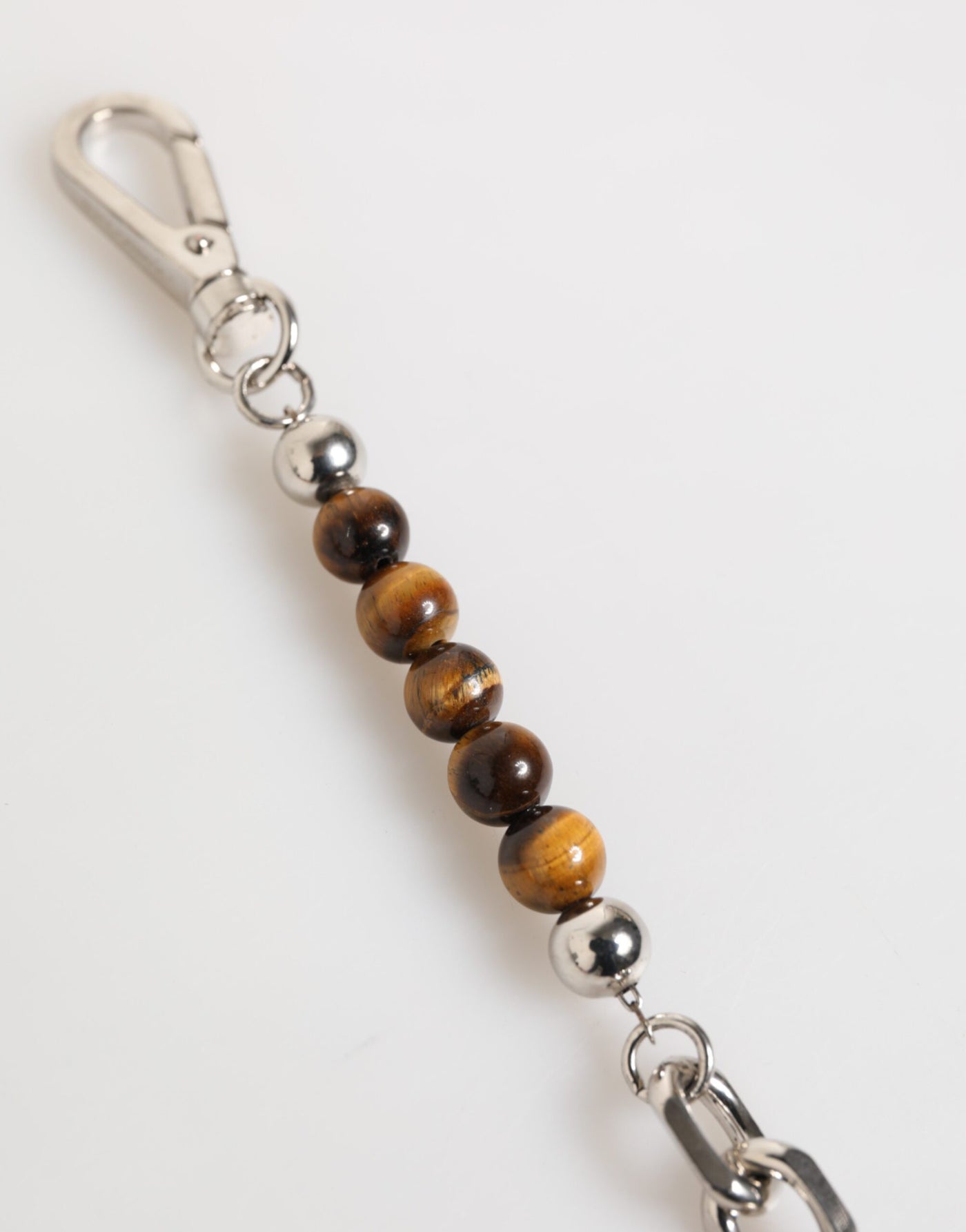 Bracelet Dolce &amp; Gabbana pour homme avec chaîne en argent et perles en laiton et fermoir mousqueton