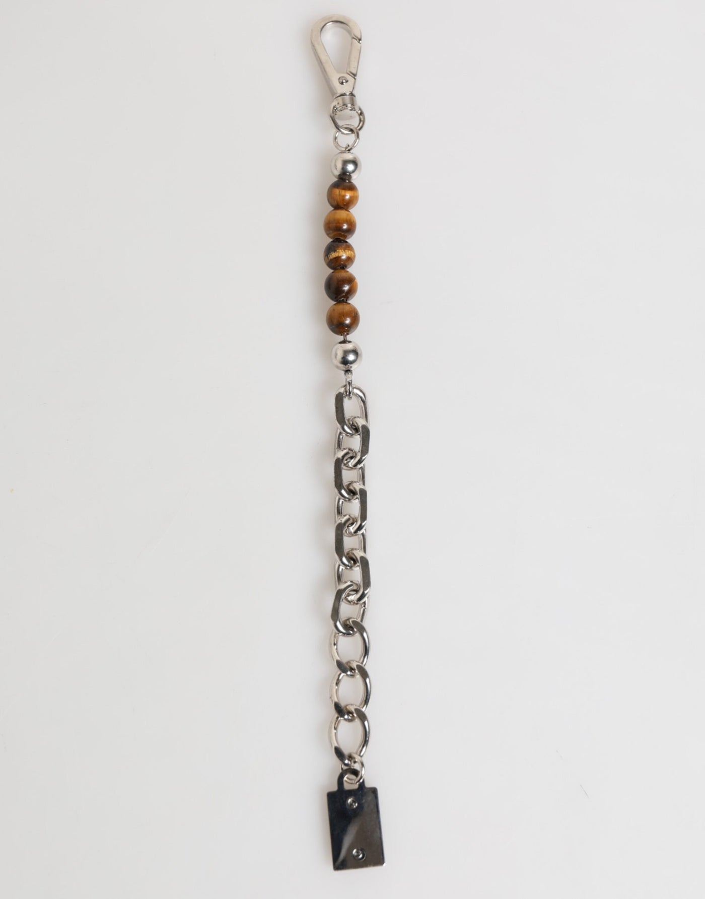 Bracelet Dolce &amp; Gabbana pour homme avec chaîne en argent et perles en laiton et fermoir mousqueton