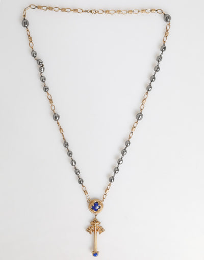 Dolce &amp; Gabbana Gouden Kralenketting Religieuze Kruisketting